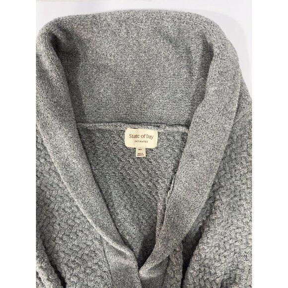 State of Day Women’s Textured Shawl-Collar Robe – Chiseled Gray M/L –NWT - Picture 6 of 8